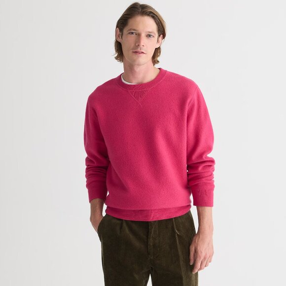 NWT Wallace & Barnes by J Crew 100% Merino Wool Sweatshirt in Washed Berry Pink - Picture 3 of 4